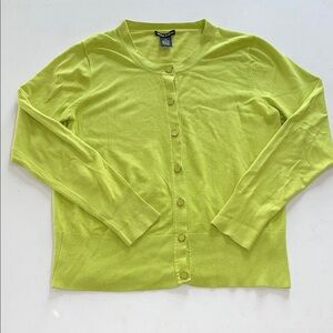 AUDREY & GRACE Lime Green Button-Front Cardigan. SIZE XL. WOMEN’S.
